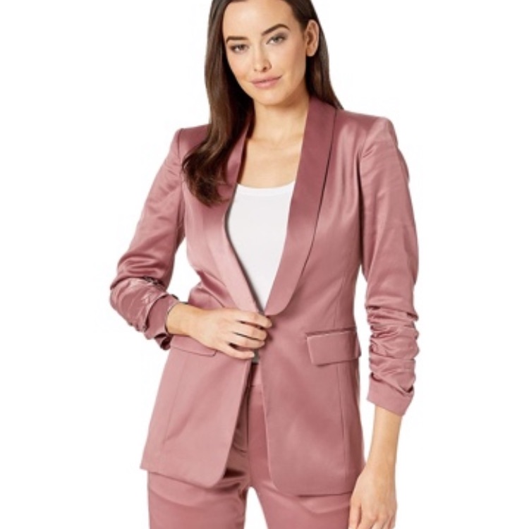Tahari Asl Roll Collar Scrunched Sleeve Jacket